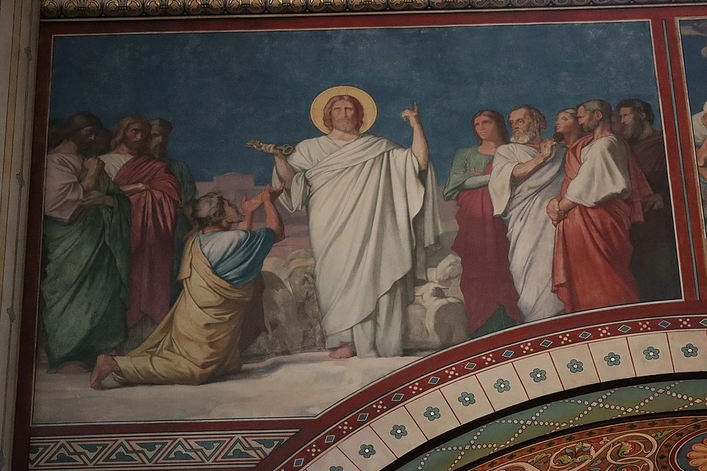 Hippolyte Flandrin - Murales dell'Abbazia di Saint, Germain, des, Prés, Fondazione della Chiesa